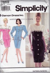 7669 PRINCESS YOKE 1 - 2 PIECE SS-LS DRESS PATTERN 18-22
